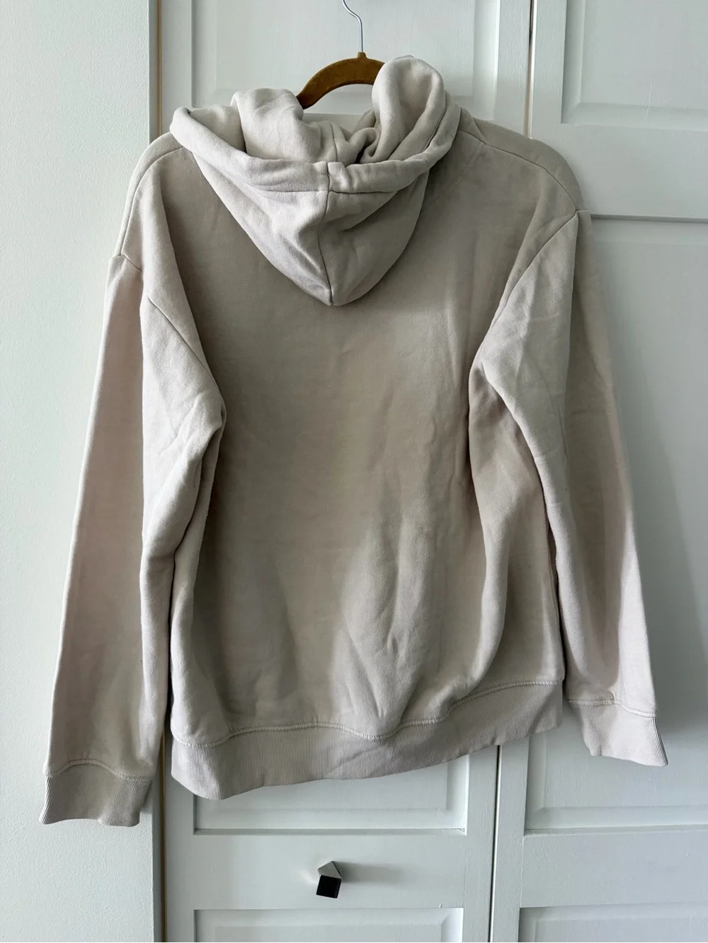 H&M Oversized Hoodie Sweatshirt Beige Taupe Size Small - Picture 7 of 14